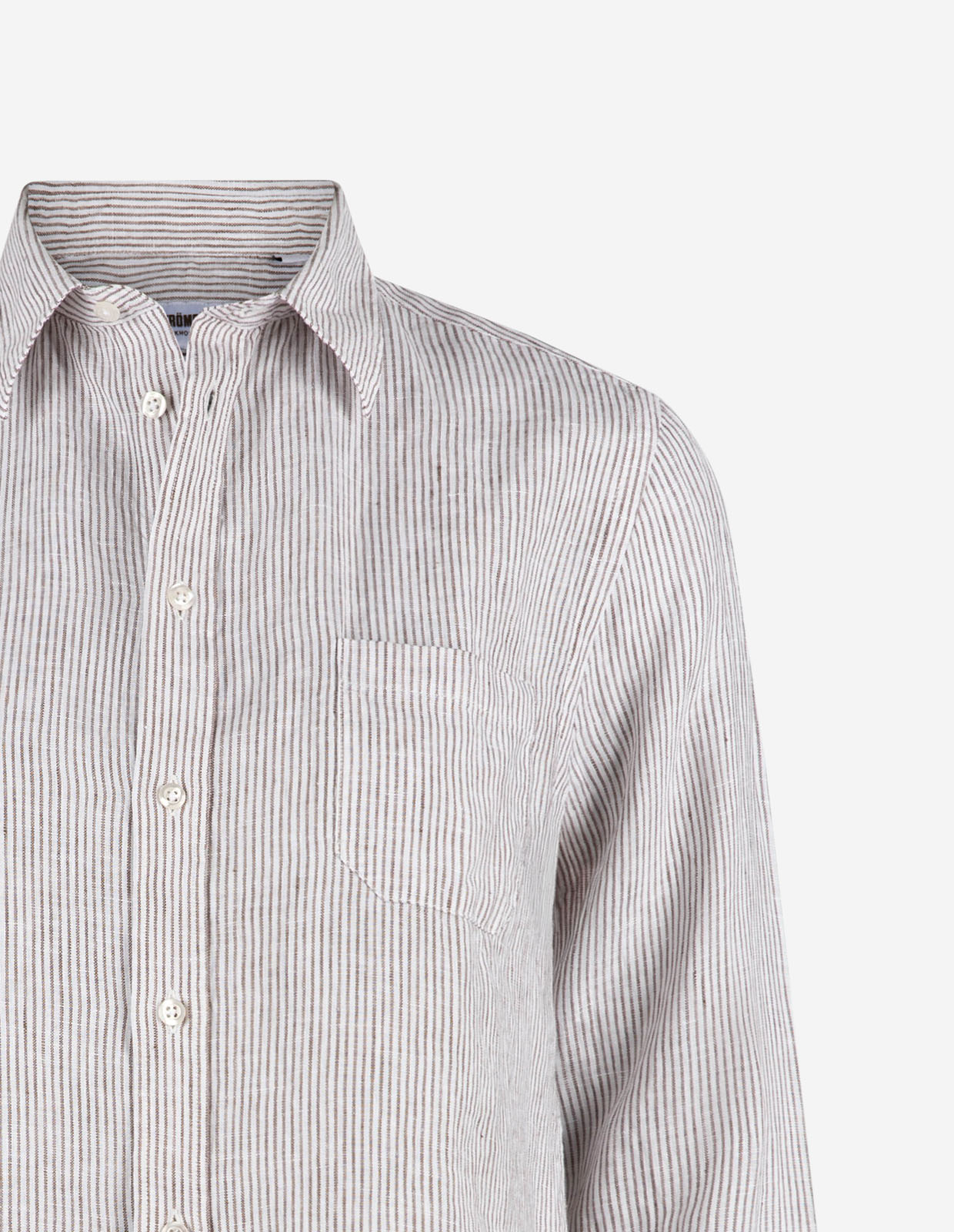 Mimmi Skjorta Linne Vit/Brun