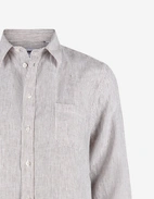 Mimmi Skjorta Linne Vit/Brun