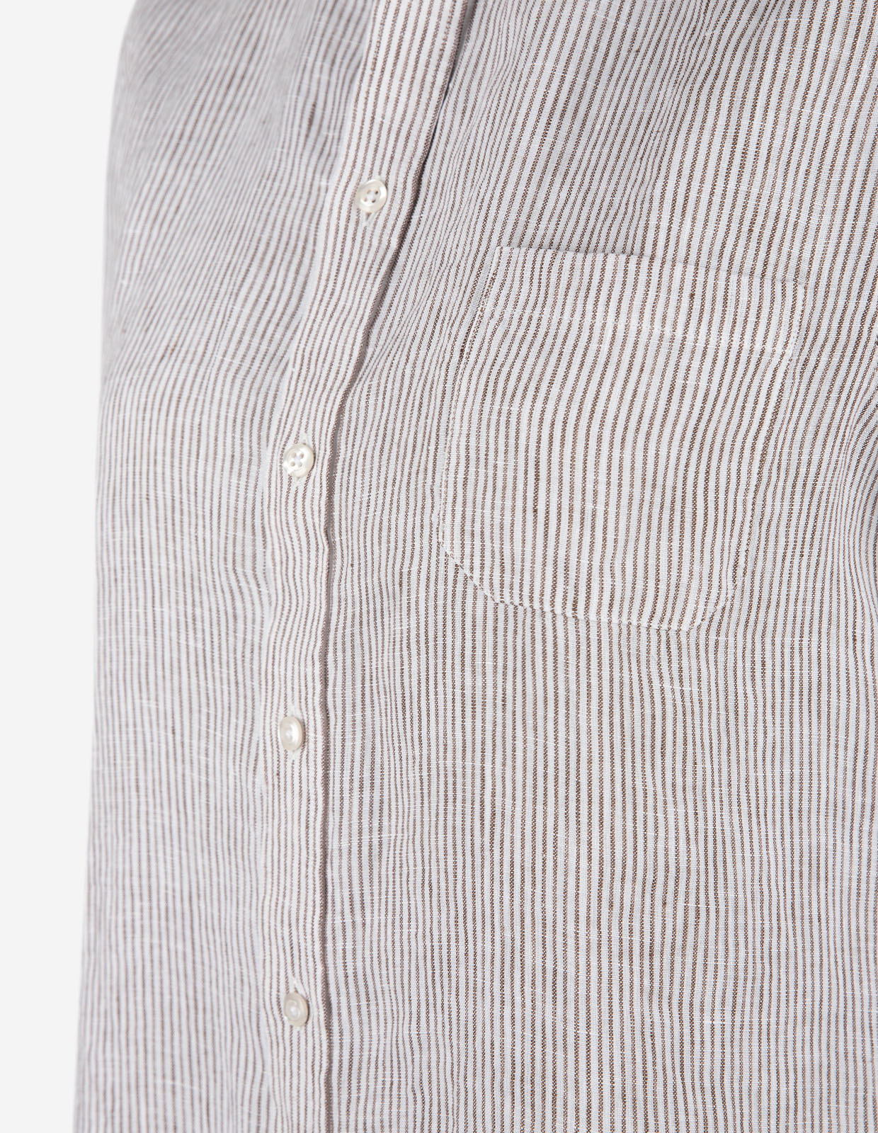 Mimmi Skjorta Linne Vit/Brun