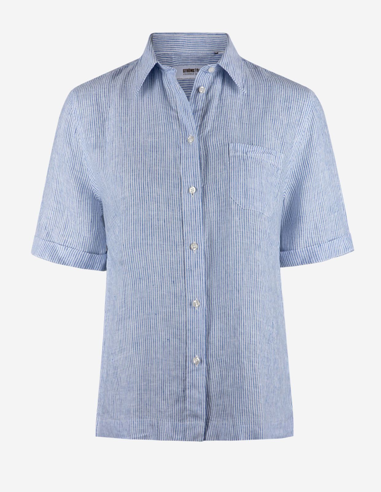 Moa SS Skjorta Vit/Blå