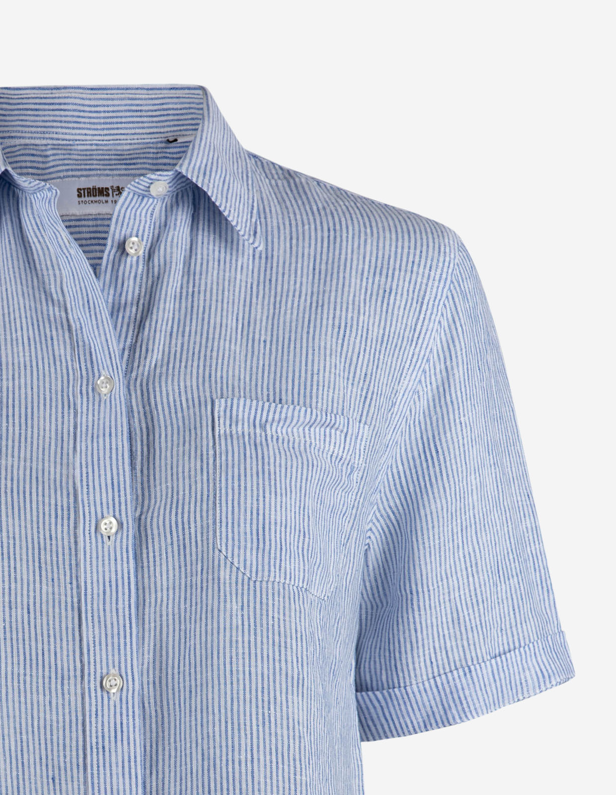 Moa SS Skjorta Vit/Blå