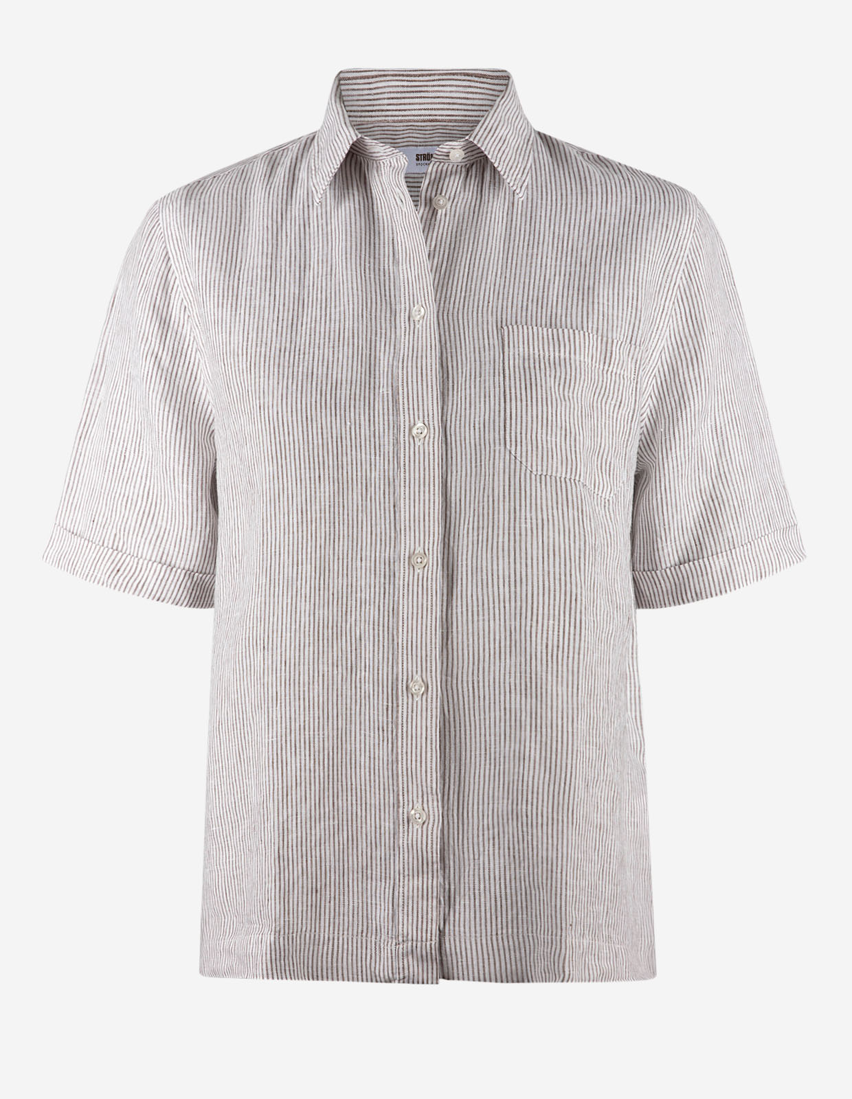 Moa SS Skjorta Vit/Brun