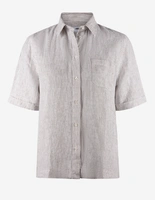 Moa SS Skjorta Vit/Brun