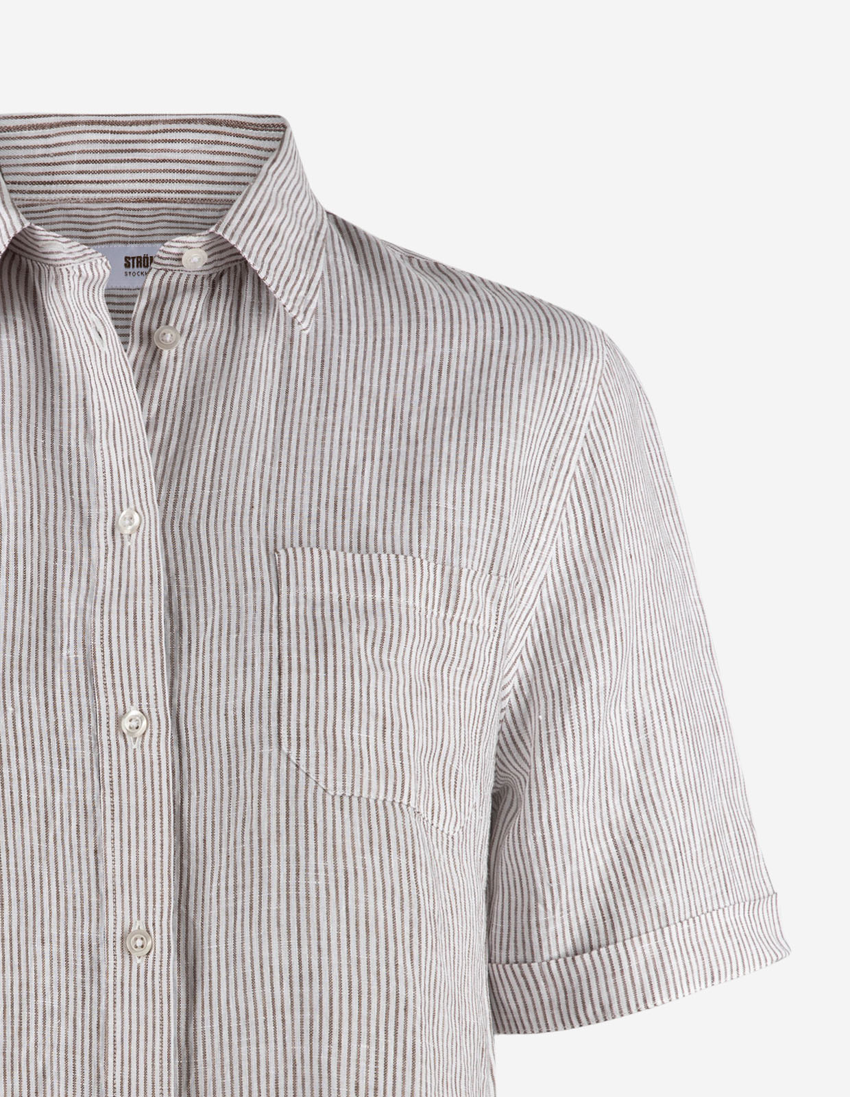 Moa SS Skjorta Vit/Brun