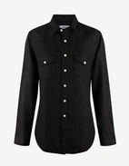 Maja Overshirt Linne Svart