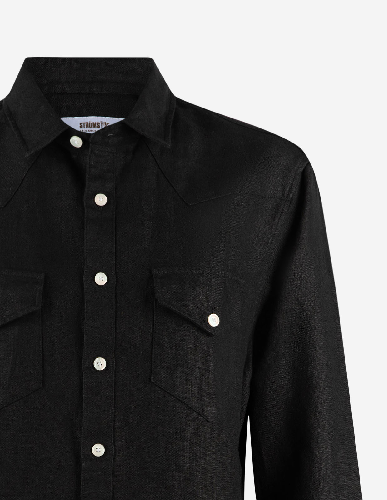 Maja Overshirt Linne Svart