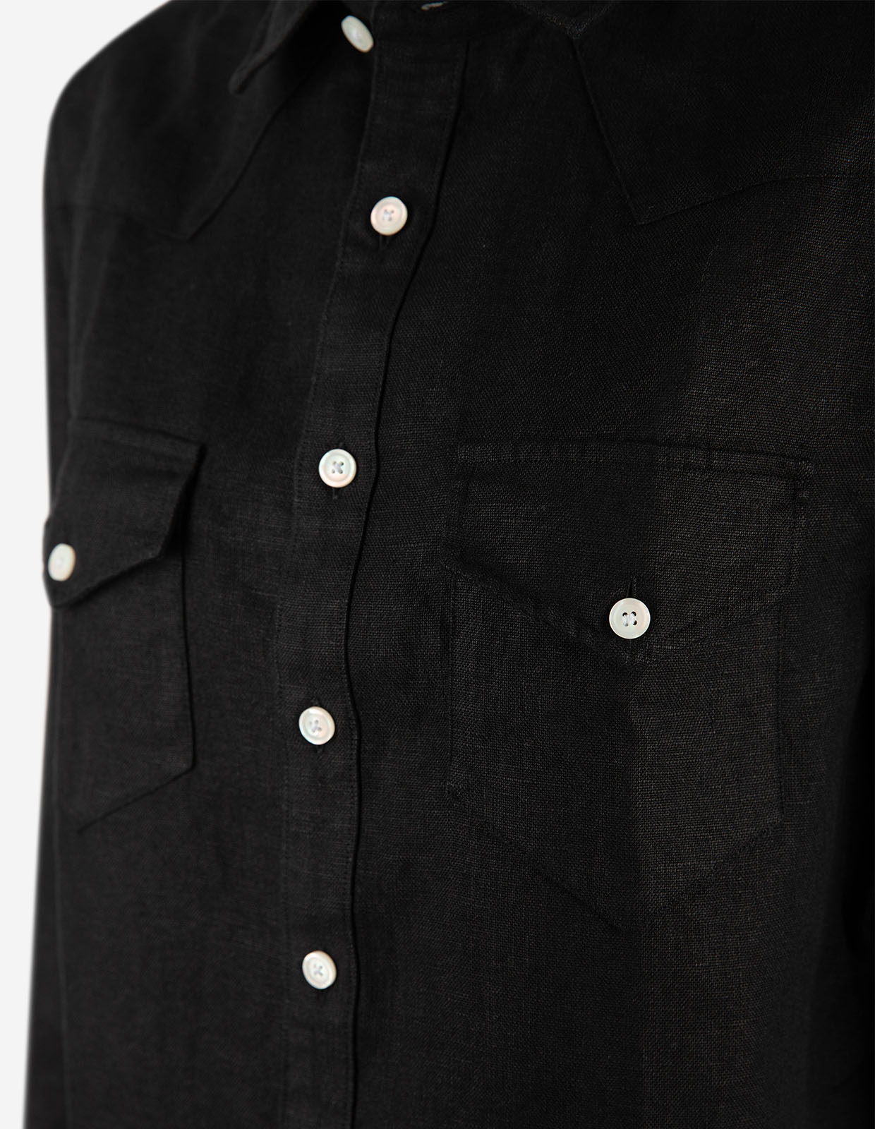 Maja Overshirt Linne Svart