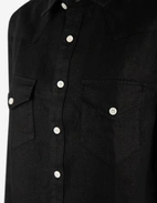 Maja Overshirt Linne Svart