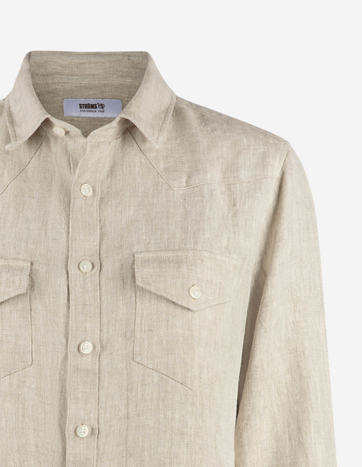 Maja Overshirt Linne Sandbeige 40