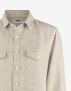 Maja Overshirt Linne Sandbeige 40