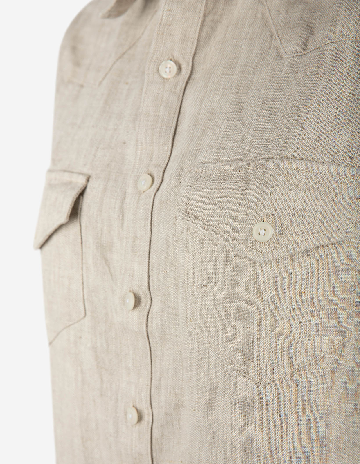 Maja Overshirt Linne Sandbeige 40