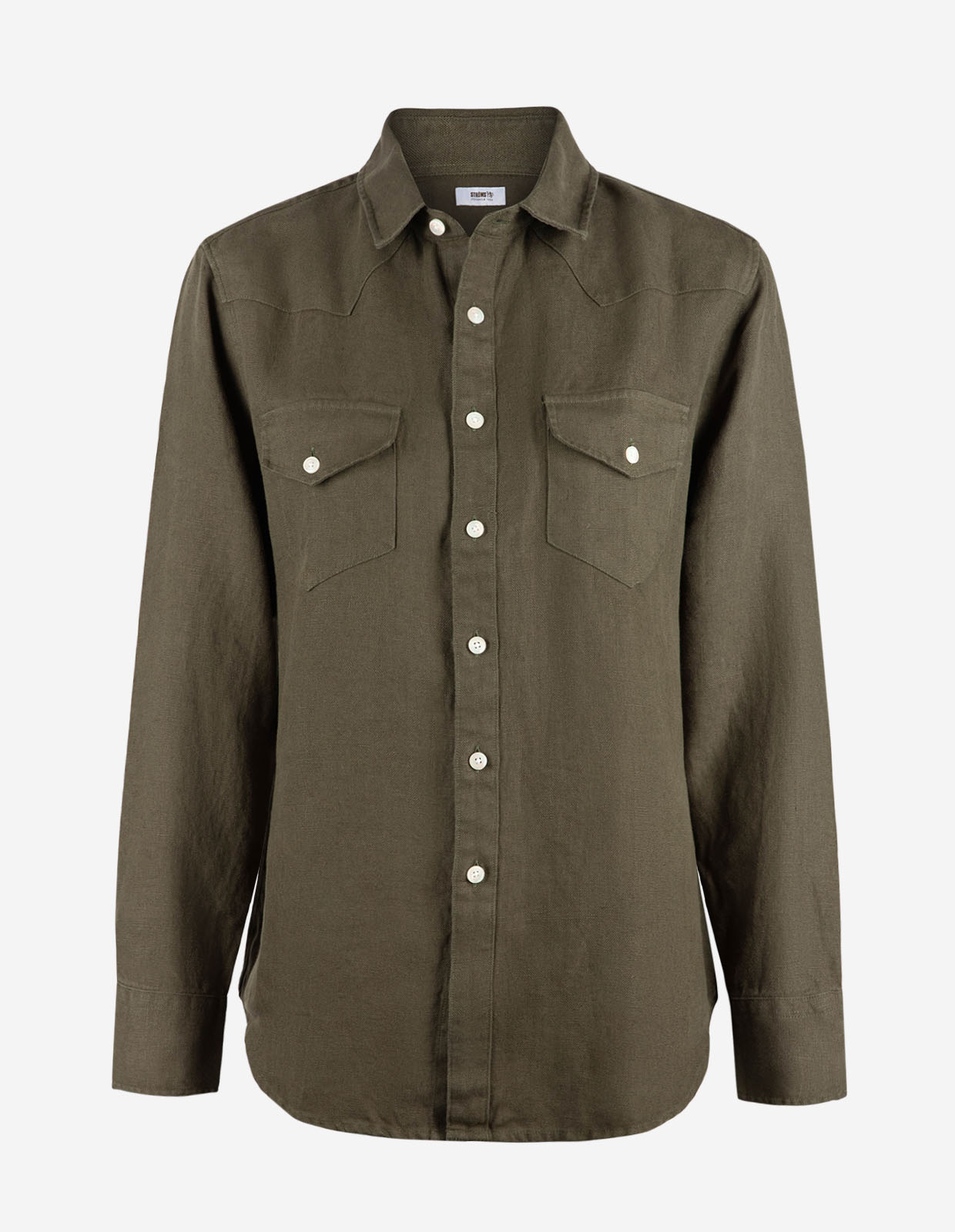 Maja Overshirt Linne Olivgrön 36