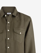 Maja Overshirt Linne Olivgrön 36