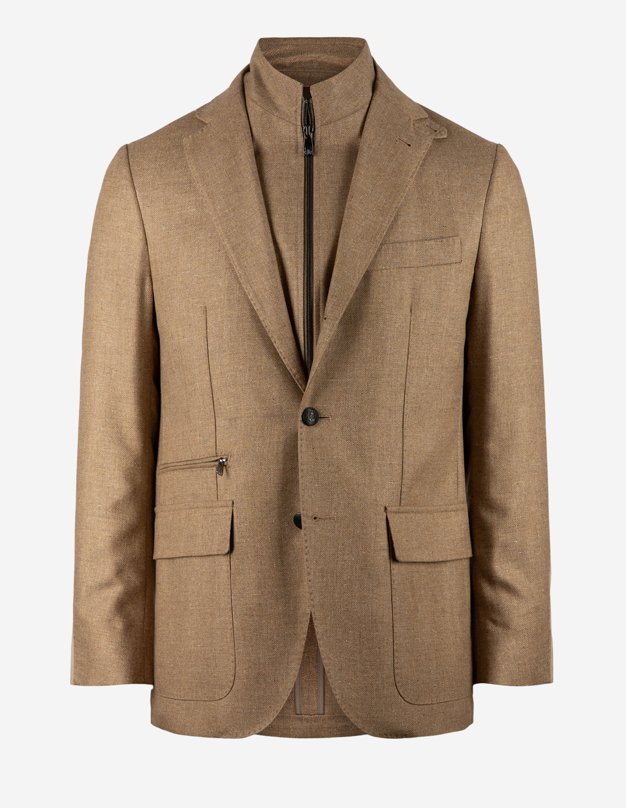 Hybridkavaj Siden Ull Beige