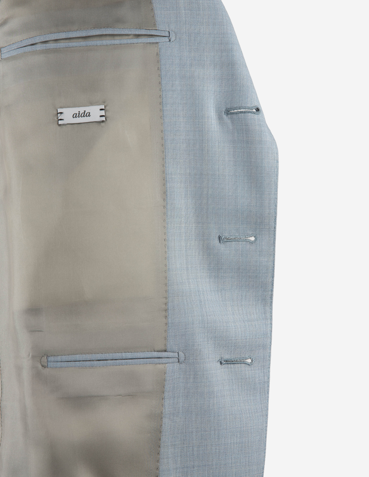 Aida Kostym Loro Piana Ull Ljusblå