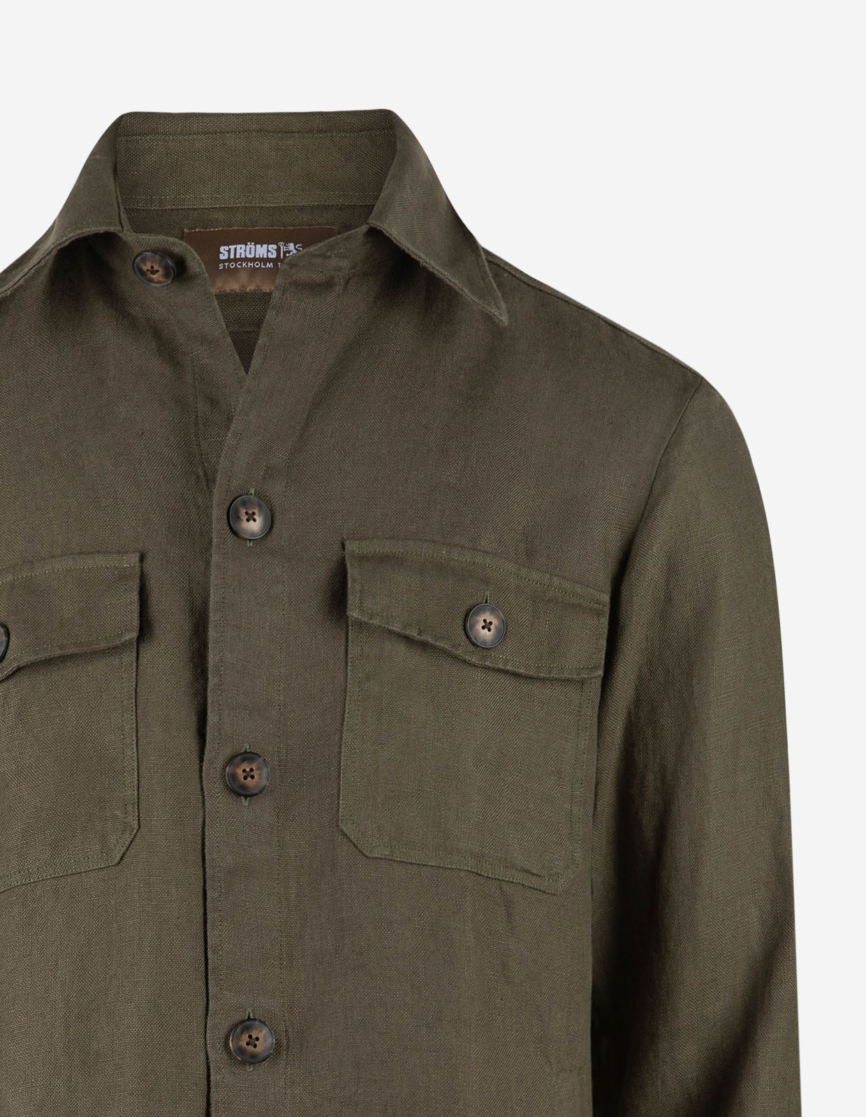 Firenze Overshirt Linne Olivgrön