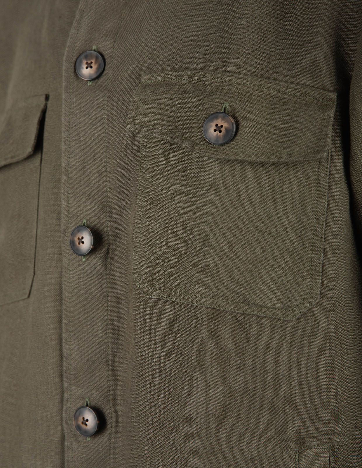 Firenze Overshirt Linne Olivgrön