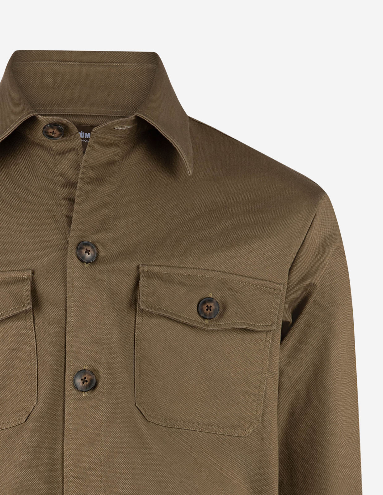 Firenze Overshirt Bomull Stretch Olivgrön