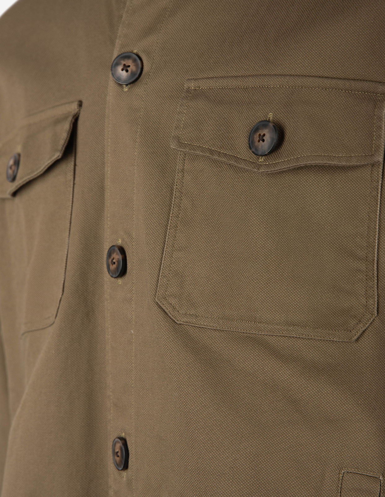 Firenze Overshirt Bomull Stretch Olivgrön