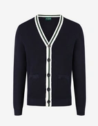 Trent Retro Cardigan Bomull Marinblå