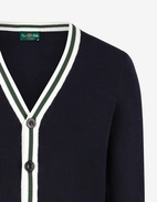 Trent Retro Cardigan Bomull Marinblå