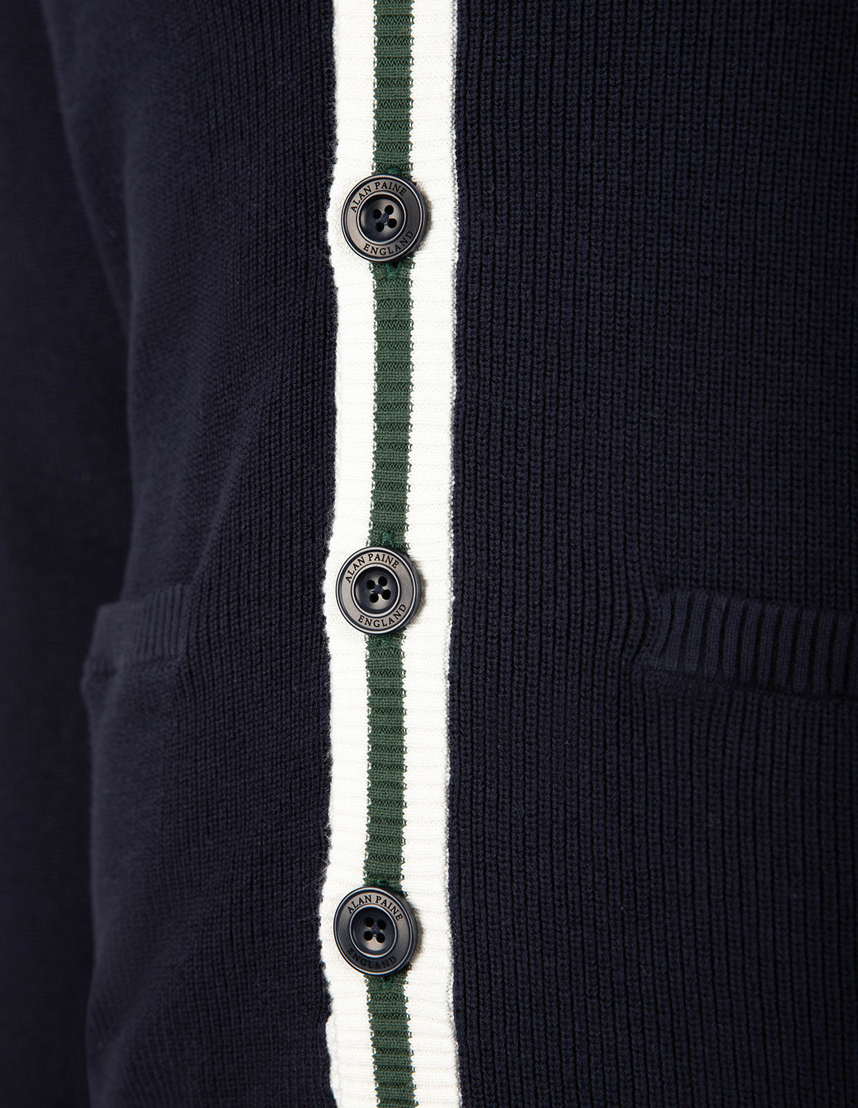 Trent Retro Cardigan Bomull Marinblå