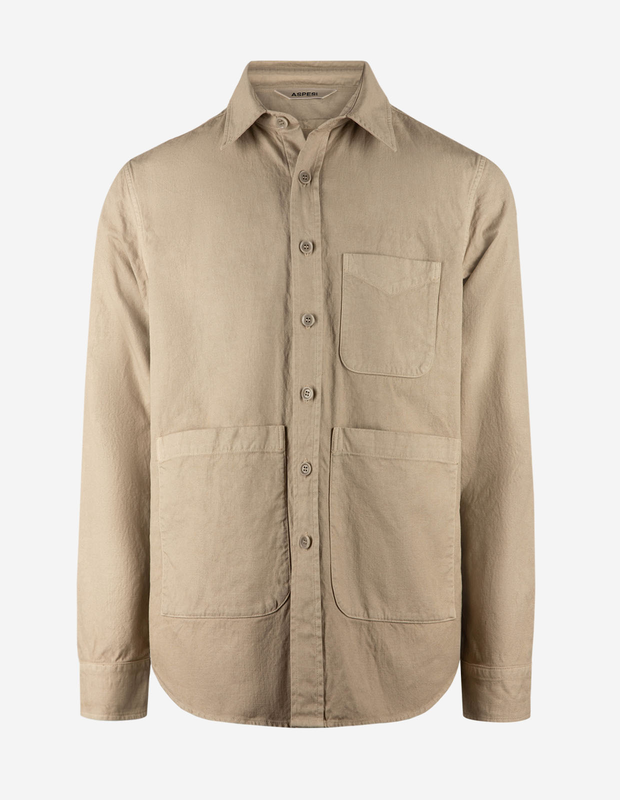 Utility Overshirt Bomull Linne Beige