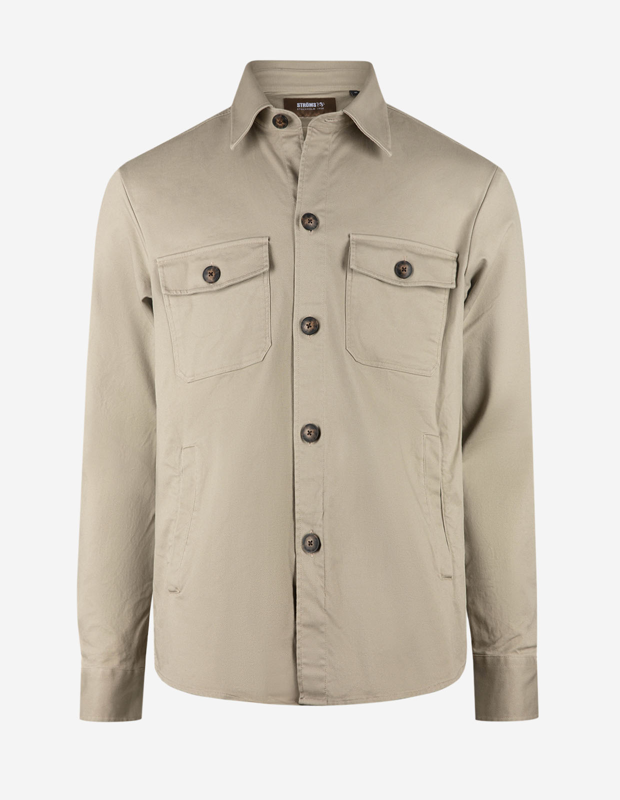Firenze Overshirt Bomull Stretch Gråbeige M