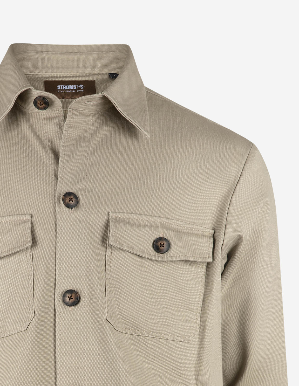 Firenze Overshirt Bomull Stretch Gråbeige M