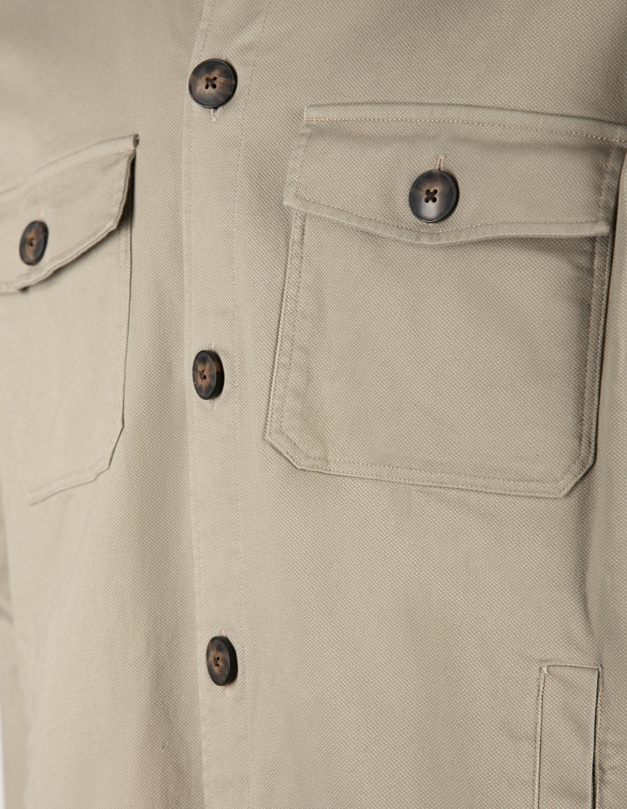 Firenze Overshirt Bomull Stretch Gråbeige M