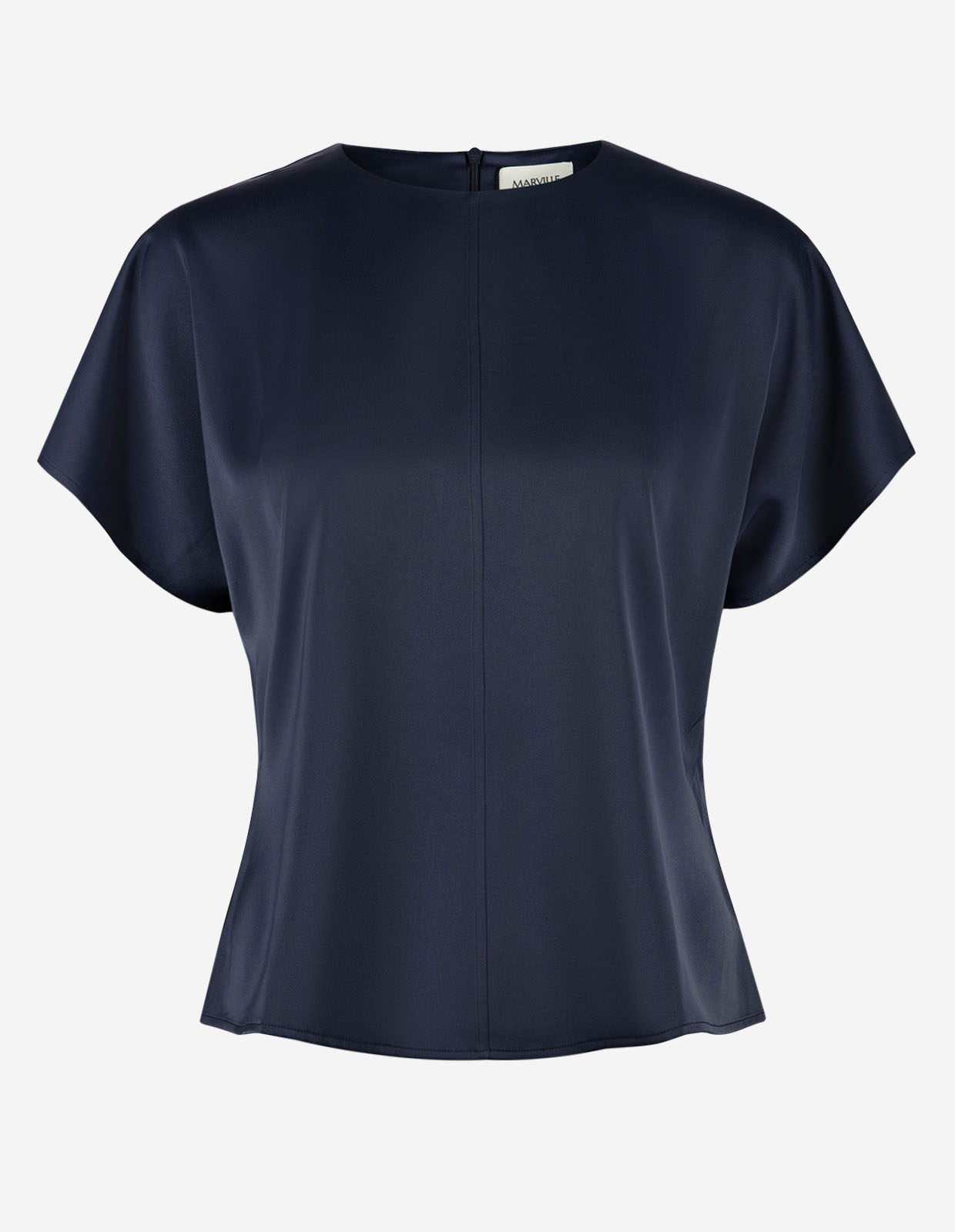 Mia Top Satin Mörkblå