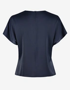 Mia Top Satin Mörkblå