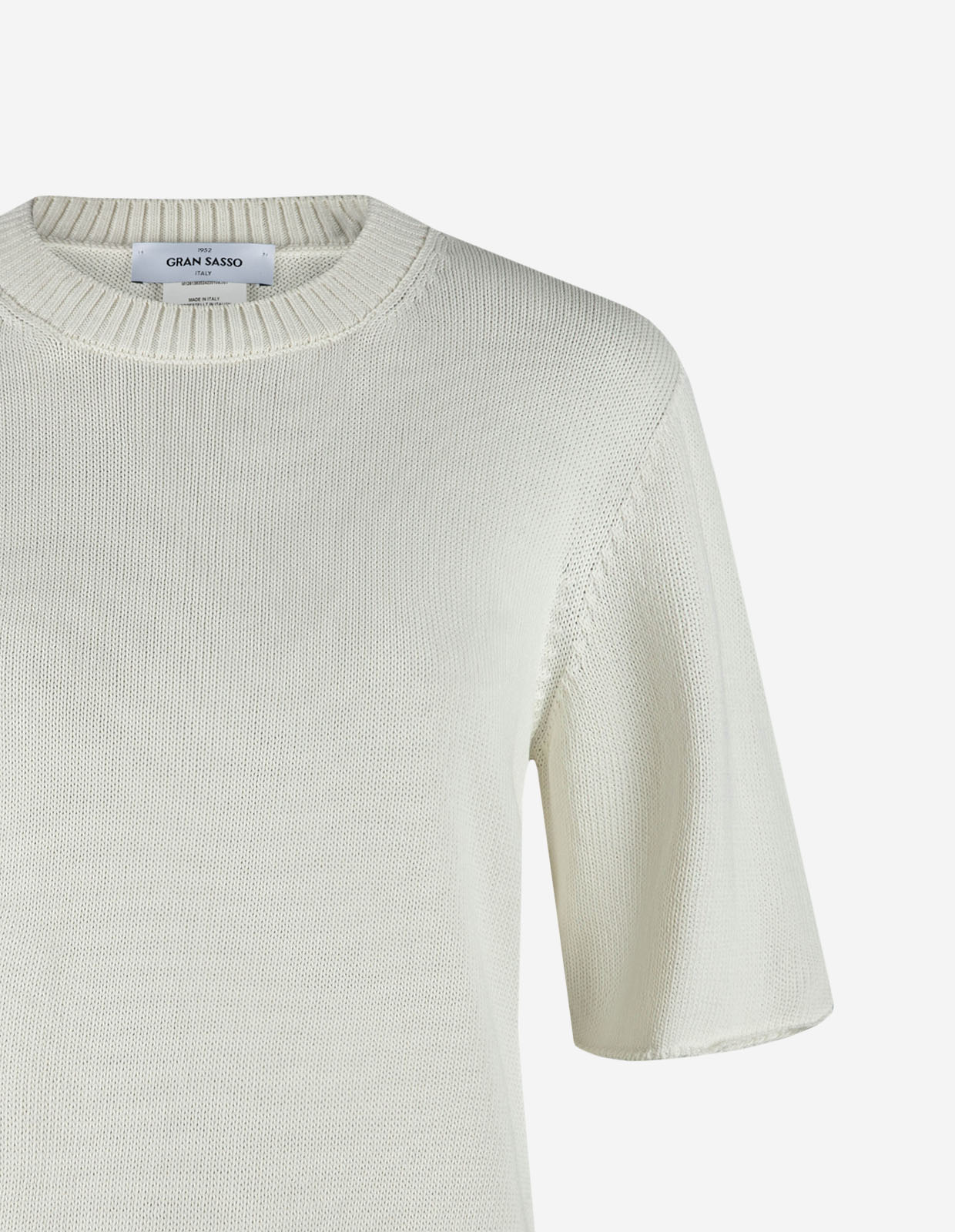 Stickad T-shirt Benvit