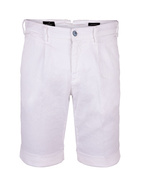 Milano Pleat Shorts Linen Cotton Stretch White Stl 46