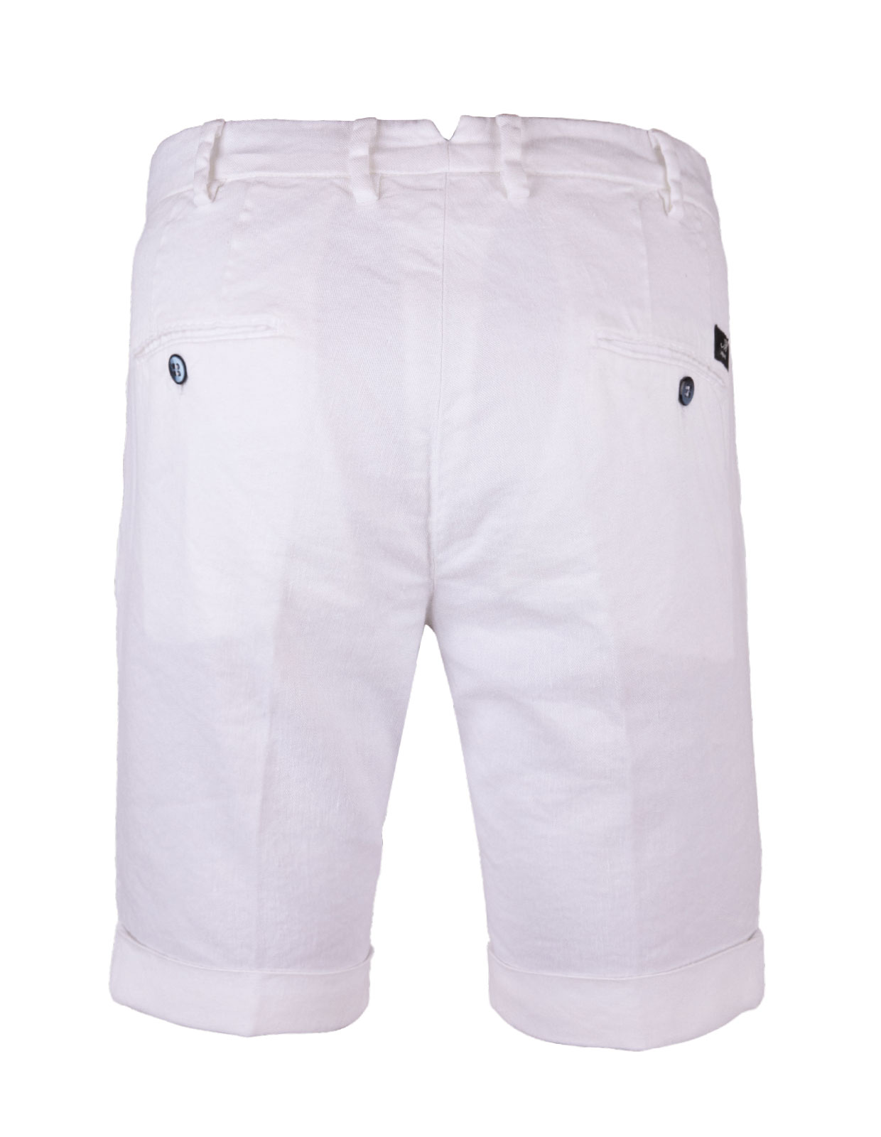 Milano Pleat Shorts Linen Cotton Stretch White