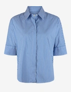 Samira Blus Blå/Vit