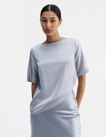 Yoli Blus Siden Ljusblå