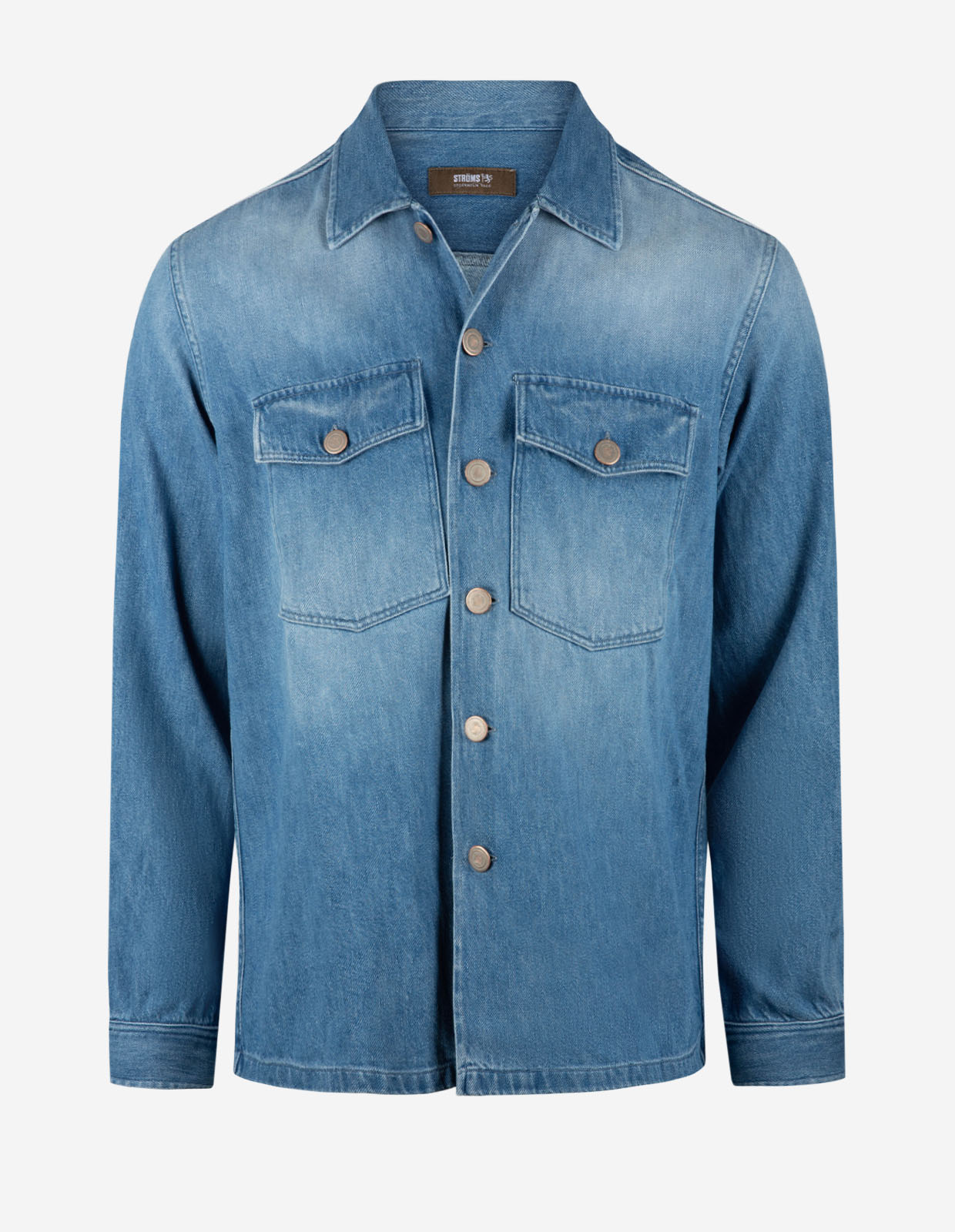 Overshirt Casual Fit Tvättad Denim Blå