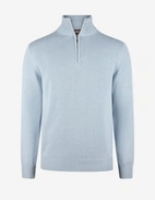 Half Zip Chunky Tröja Bomull Ljusblå