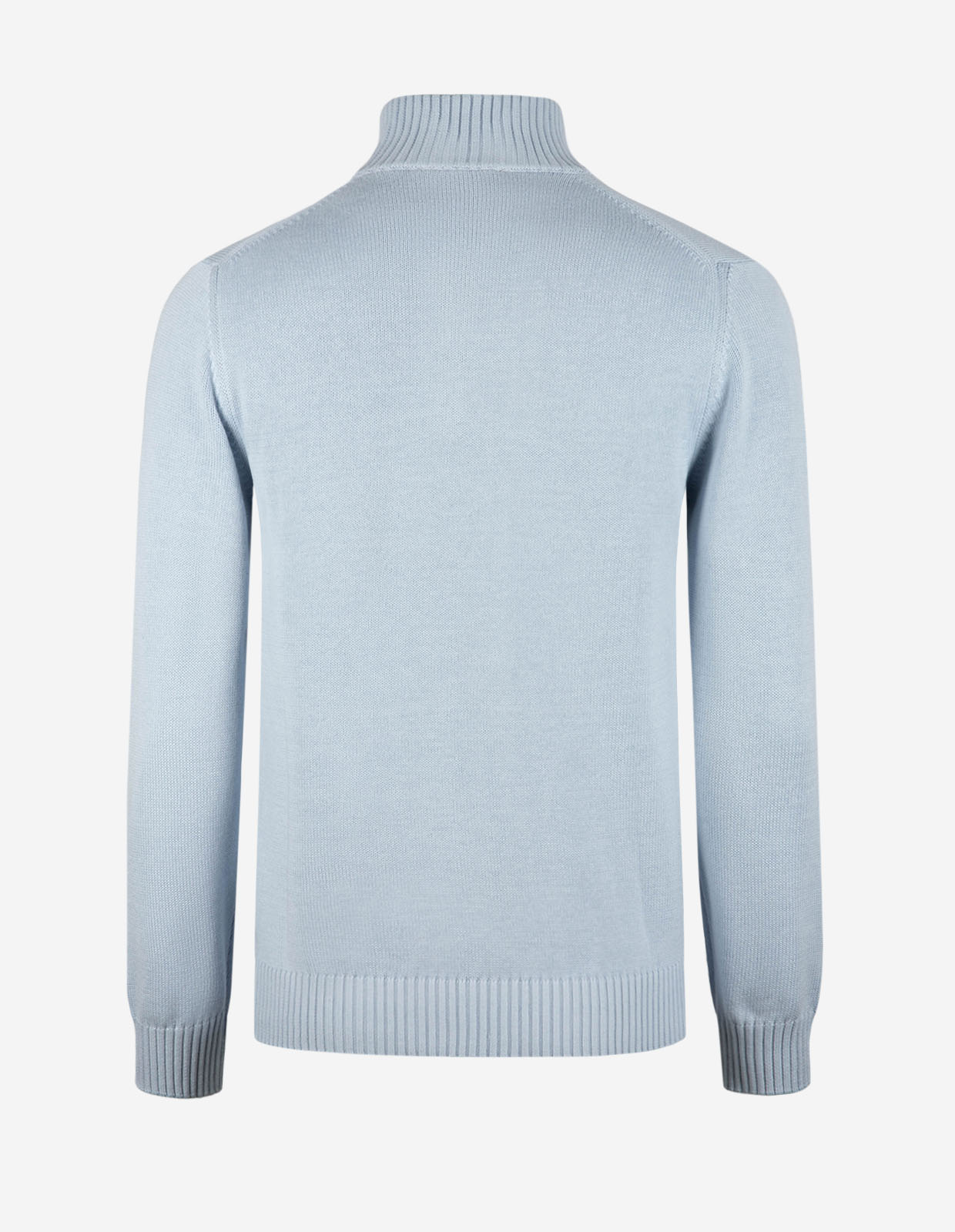 Half Zip Chunky Tröja Bomull Ljusblå