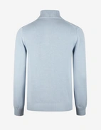 Half Zip Chunky Tröja Bomull Ljusblå