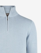 Half Zip Chunky Tröja Bomull Ljusblå