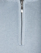 Half Zip Chunky Tröja Bomull Ljusblå