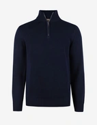 Half Zip Chunky Tröja Bomull Navy