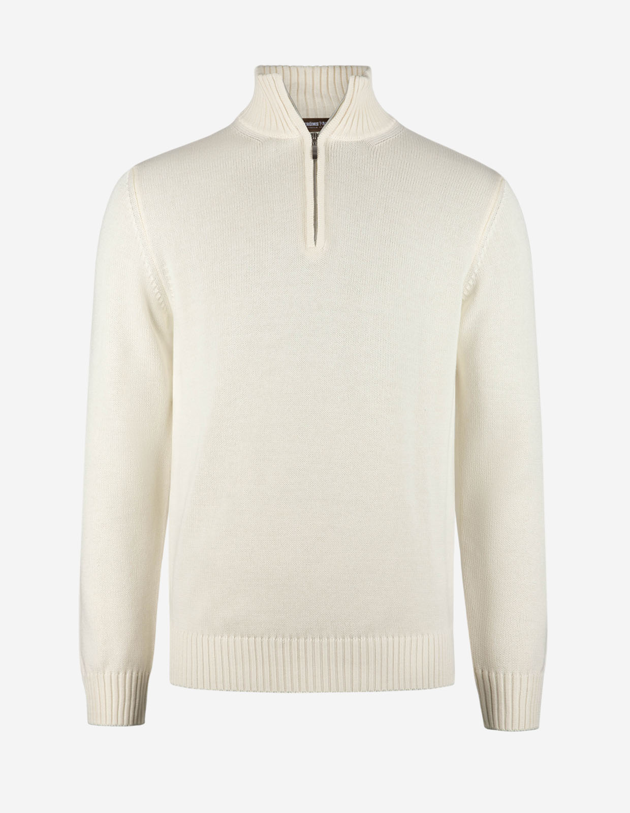 Half Zip Chunky Tröja Bomull Benvit