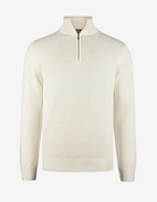 Half Zip Chunky Tröja Bomull Benvit