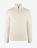 Half Zip Chunky Tröja Bomull Benvit