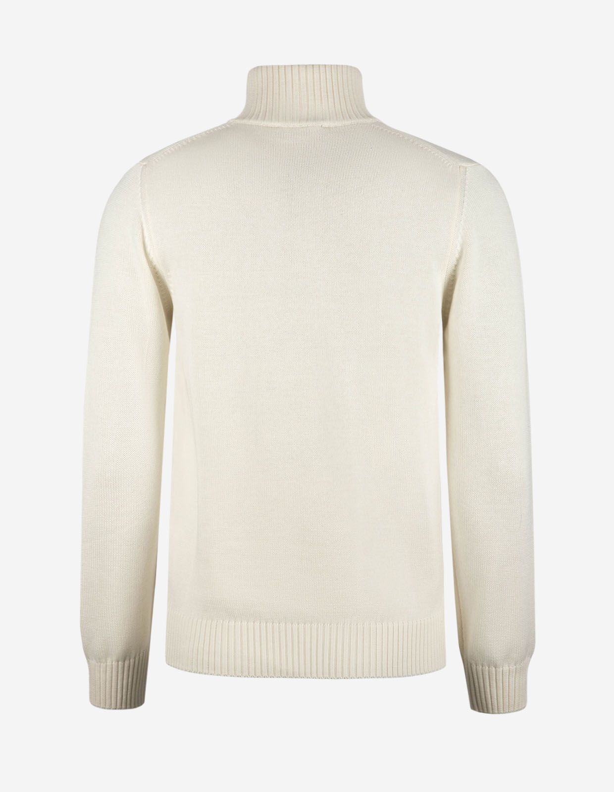 Half Zip Chunky Tröja Bomull Benvit