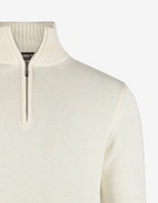 Half Zip Chunky Tröja Bomull Benvit
