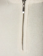 Half Zip Chunky Tröja Bomull Benvit